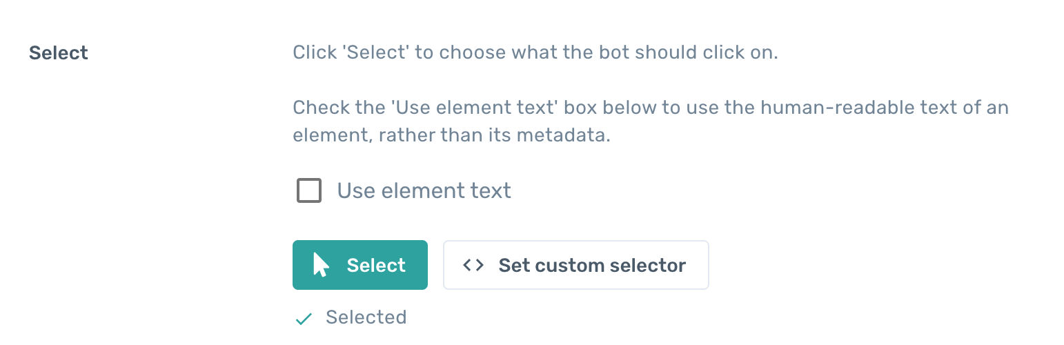 Custom selector axiom.ai