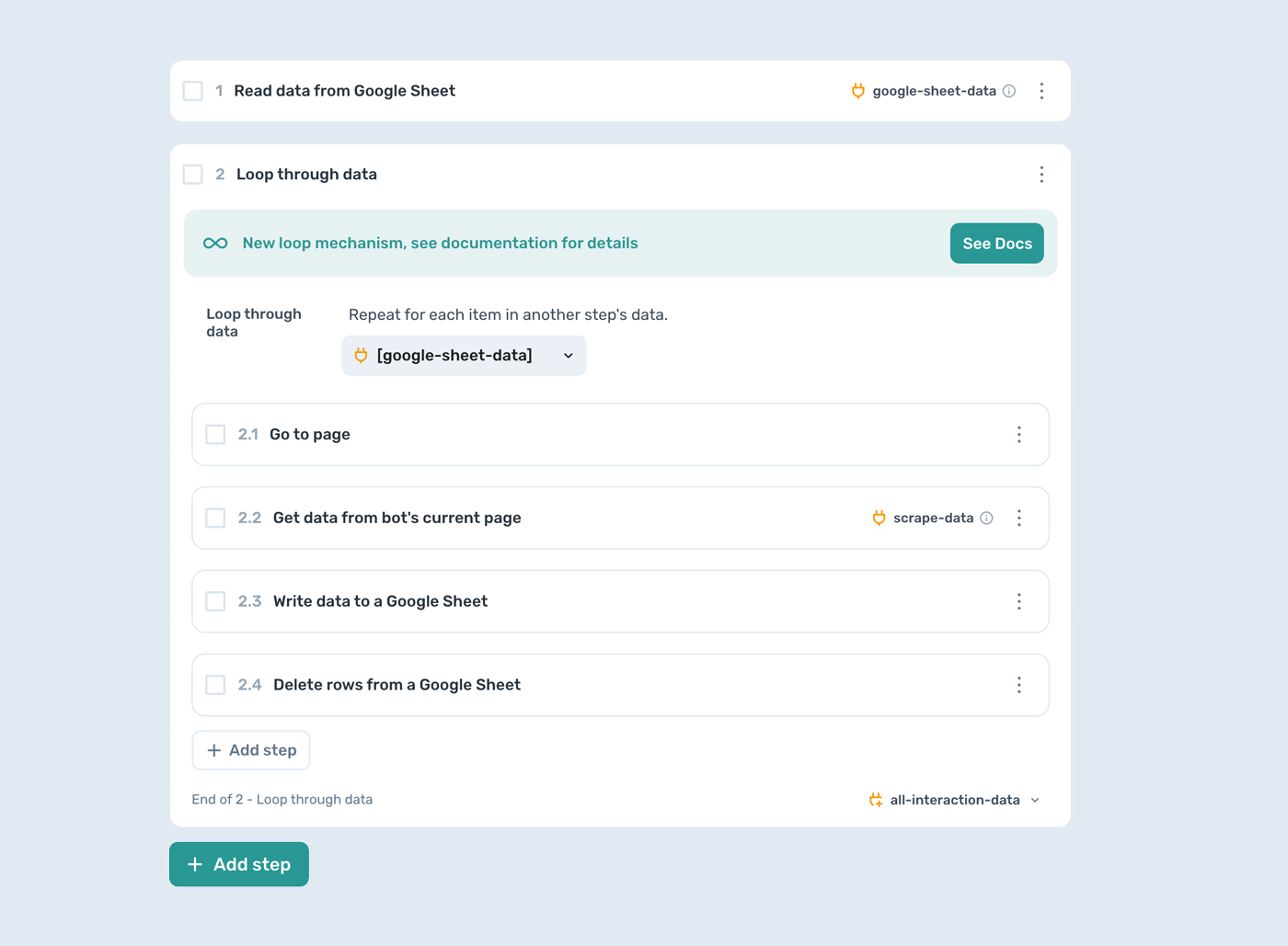 axiom.ai design pattern for a ChatGPT web scraper