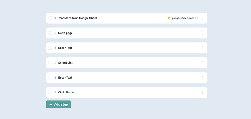 axiom.ai design pattern for data entry bot