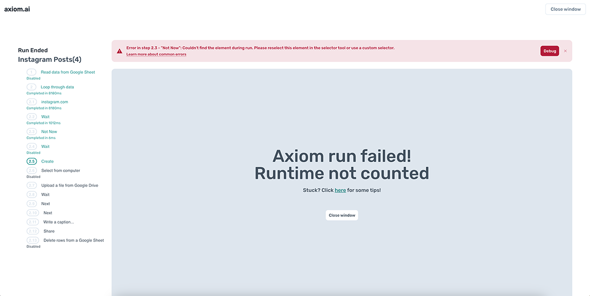 Running bot in the cloud showing an error