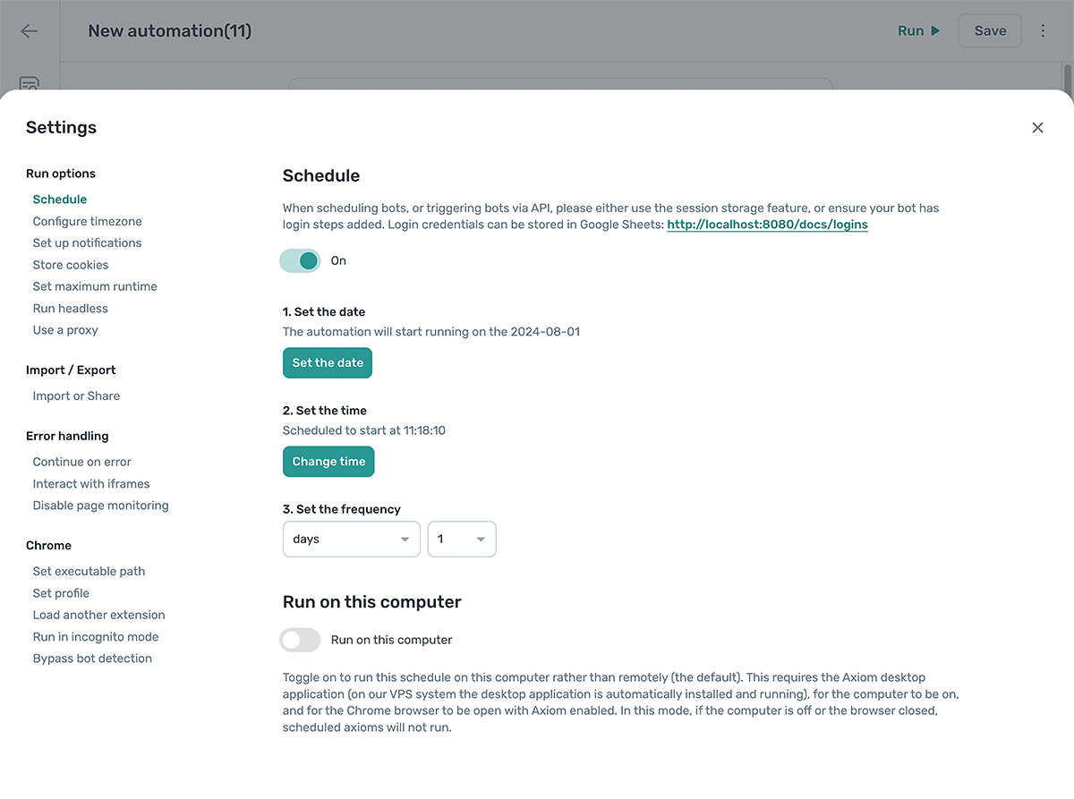 how to schedule your automation