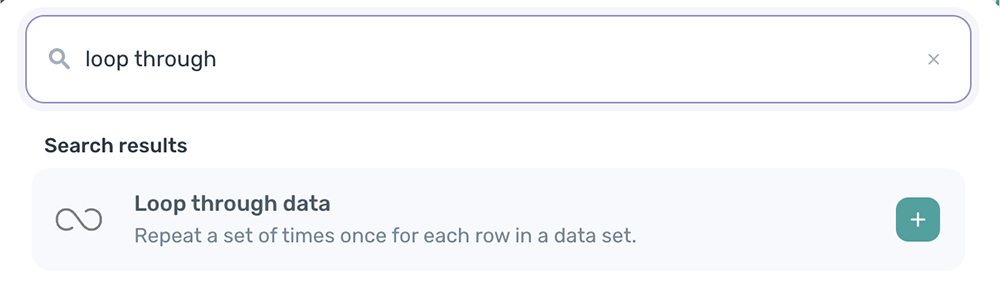 Loop through data step - axiom.ai