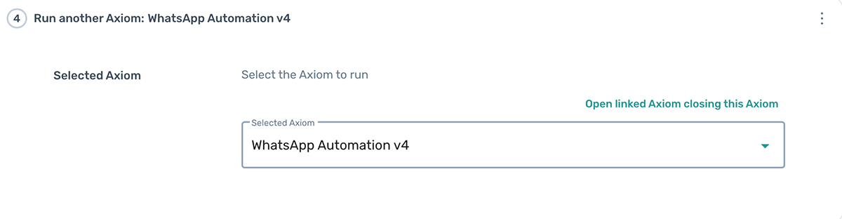 Run another Axiom step link to Axiom added